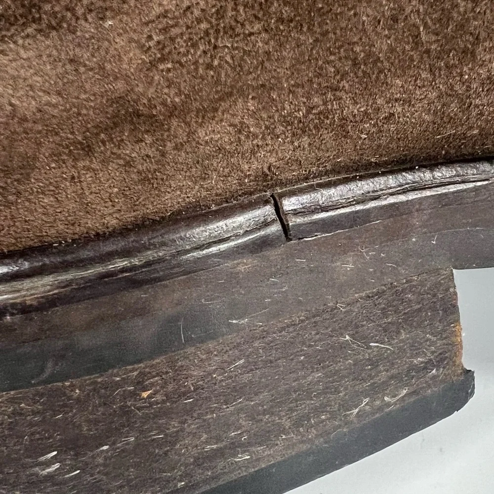 GUCCI Chocolate Brown Suede Biker Style Pull-on Low Heel Boots Size 8.5 - Picture 11 of 13